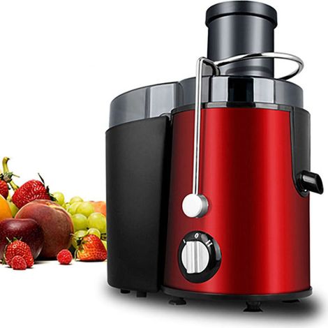 Presse-agrumes fait maison, presse-agrumes centrifuge, extracteur de jus, robot culinaire multifonction pour Fruits et légumes, prise ue rouge 220V (1/5)