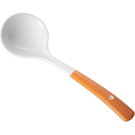 Ensemble de cuillères en céramique orange - grande taille - manche long - pour un usage quotidien (1/5)