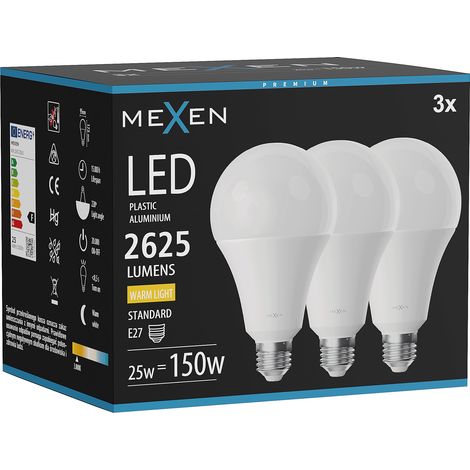 Mexen Nova 3x Ampoule LED E27, A95, 25W, Chaude - 3000K, 2625 lm - L100-E27-2530-01x03 (1/3)