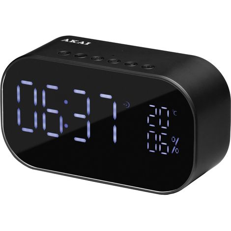 Radio reloj Akai abts-S2 2×3 W RMS Bluetooth 4.2 FM USB TF AUX Negro (1/2)