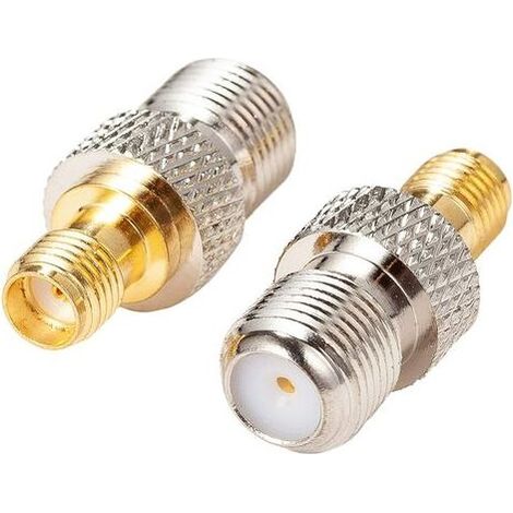 Adaptateur Coaxial - Connecteur RF Jack F Femelle vers SMA Femelle - Pour Antenne Radio Câble RG6 - Lot de 2 (1/4)