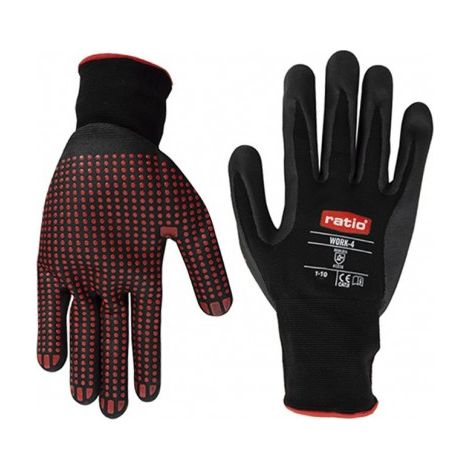 GUANTE NYLON RCUBR.NITRILO C/PUNTOS T/8 - EHLIS