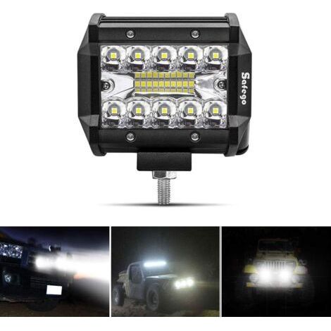 4" 60W Projecteur LED Lampe de travail Barre LED Phare 10800LM. Etanche IP67. Feux Antibrouillard pour Voiture Hors Route Tracteur Camion SUV ATV Bâteau 12V 24V Feux Diurne Lumière (1/5)