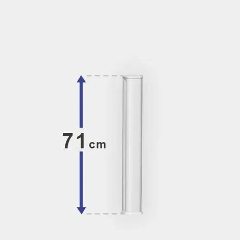 Poteau de clôture PVC avec renfort acier H 71 x L 4 cm blanc pour module de clôture à barreaudage vertical