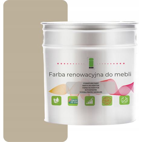 Peinture pour meubles de cuisine 7032 gris beige satiné 2,5 L pour façades en bois 2 en 1 (1/5)