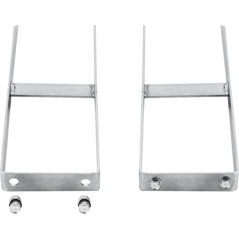 Pfostenträger 2 Stk. für WPC Zaun Stahl 40 cm