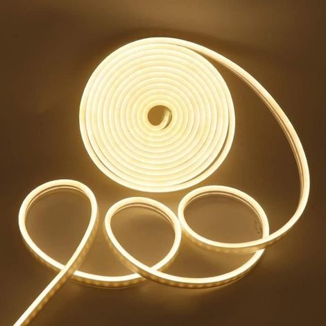 Ruban Led Flexible Néon Bande - 5M - Blanc chaud - Étanche IP65 - Découpable (1/4)