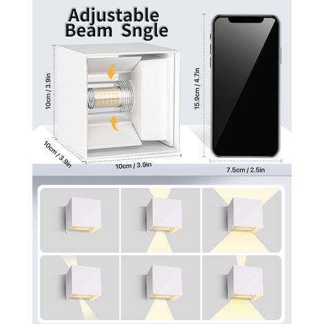 1 Applique Murale Aluminium Angle Réglable 0-120° Ampoule G9 LED Intérieur Extérieur Salon (1/5)