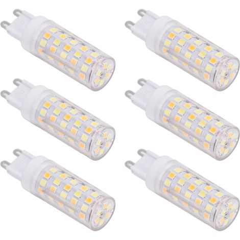 Lot de 6 ampoules LED G9 9W 85-265V, petites ampoules pour plafonnier et applique murale (3 couleurs d'éclairage) pour la maison (1/5)