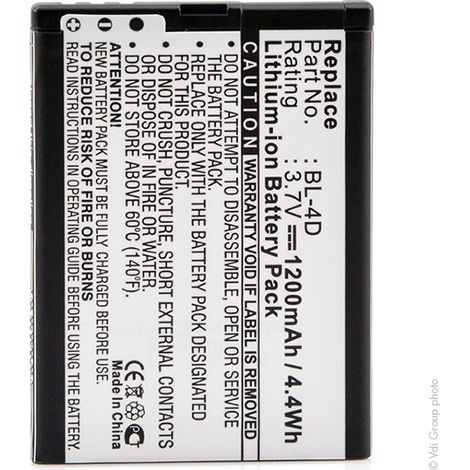 NX - Batterie téléphone, smartphone, GSM pour Nexian 3.7V 1200mAh - BL-4DBL22BL4DC4D1
