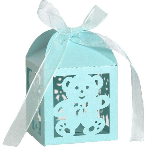 50 Pièces Boîtes Éléphant, pour Dragées, Mariage, Baptême, Déco Table, Cadeau (Bleu Ciel) (1/4)