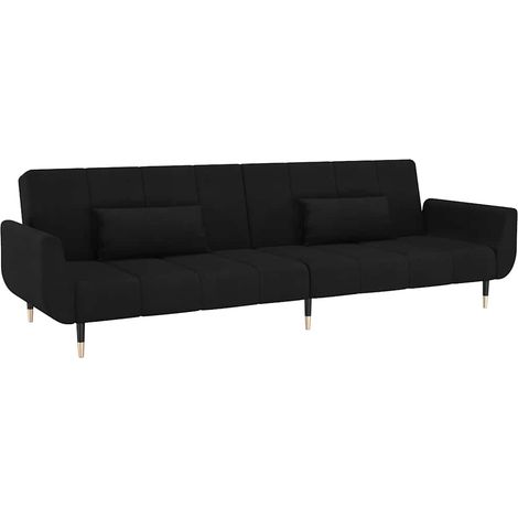 Maison Exclusive - Schlafsofa 2-Sitzer mit 2 Kissen Schwarz Samt