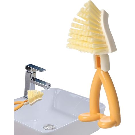 Brosse à récurer Anti-Rayures - Brosse de Cuisine Pliable, Durable et Multi-Usage, sans Danger sur Toutes Les Surfaces, Fournitures de Nettoyage, pour casseroles, poêles, Toilettes, éviers (1/5)