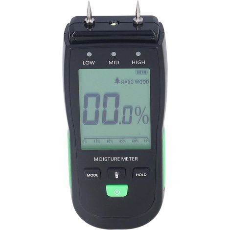 Humidimètre à bois haute précision avec écran LCD, appareil professionnel de mesure de l'humidité pour briques, murs, plâtre, sols et armoires. (1/5)