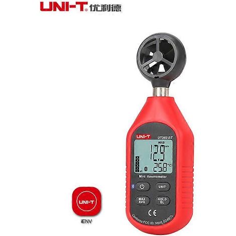Anémomètre numérique Bluetooth, anémomètre portable Android avec affichage de la température UT363 BT (1/4)