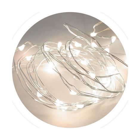 Guirnalda alambre LED 4,9M 3xAA 8 funciones Luz fría