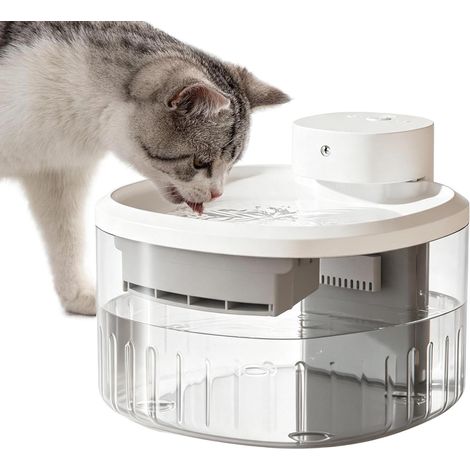Fontaine à Eau pour Chat Silencieuse avec 9 Filtres de Rechange Distributeur d'Eau Fontaine Félin pour Races Moyennes à Grandes Salon Balcon Garage Cour (1/5)