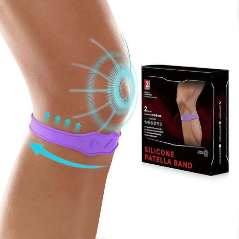 Lot de 2 sangles de soutien pour genouillère - Attelle pour tendon rotulien pour la course. le basketball et le football Soulagement de la douleur et stabilisation Taille unique (convient à la plupa (1/5)