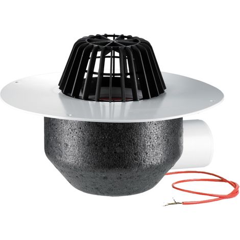 Horizontaler Dachablauf DN75 mit PVC-Kragen, beheizbar (10-30W/230V)