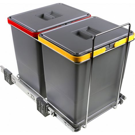 Abfallsammler Ecofil 18+18L mit Deckel voll ausziebar für Korpusbreite ab 40 cm
