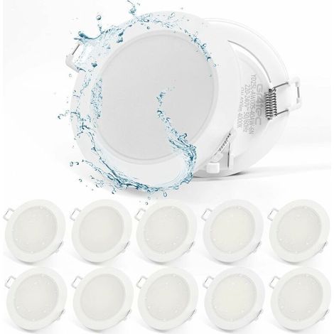 Spot encastrable mur et plafond Spot LED Encastrable Extra Plat 220V, 10x 5W Plafonnier Encastré 400LM 4000K Blanc Neutre, Spot Encastré Ultra-mince 35MM, Trou 68-80mm Pour Salon Cham