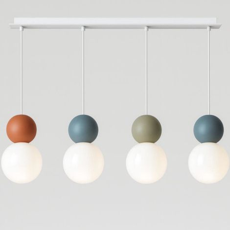 Lustre moderne top light cottage 1228 s4 r g9 led verre métal, couleur multicolore