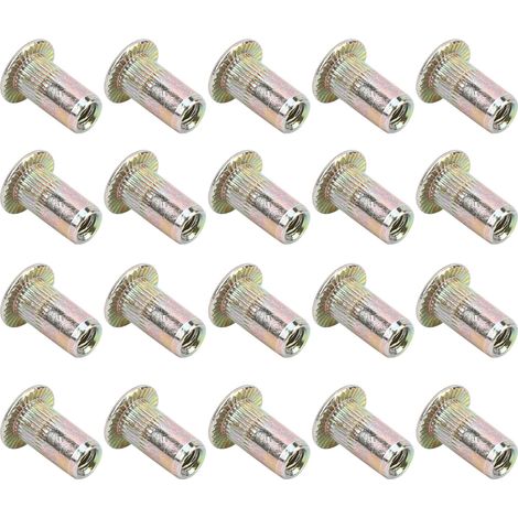 100 Pièces Kit de Rivets Filetés à Tête Plate, Zinc, Accessoires Quincaillerie M3 (1/5)
