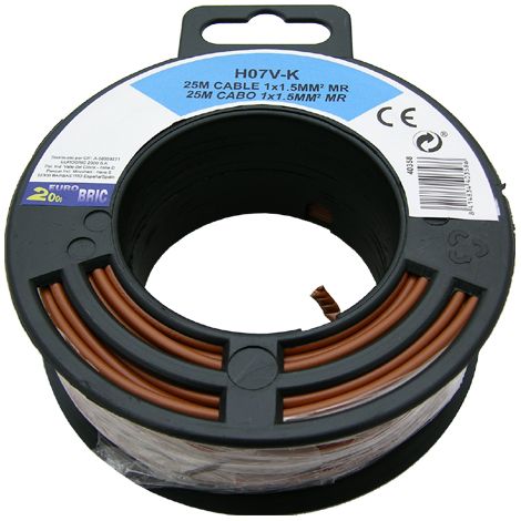 25m cable unipolar H07V-K 1,5mm2 marron