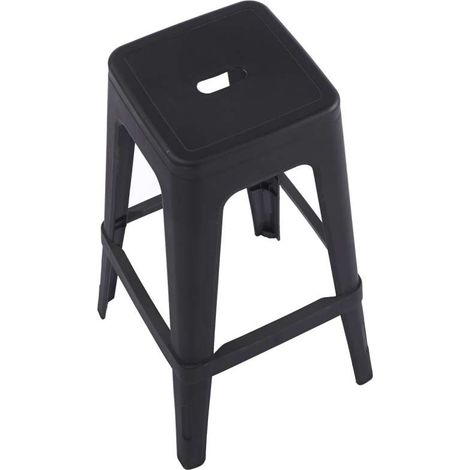 Pack de 4 taburetes altos TOLIX de 43x43x76 cm, polipropileno negro (1/3)