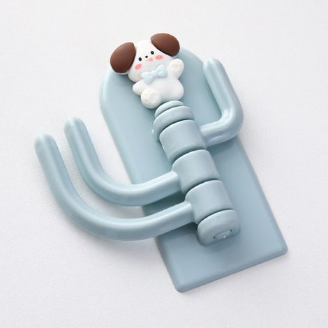 Nouveau crochet à trois crochets de dessin animé, mignon, sans perçage, crochet adhésif sans trace pour les dortoirs étudiants, crochets muraux et de porte pour clés, nœud et chiot. (1/5)