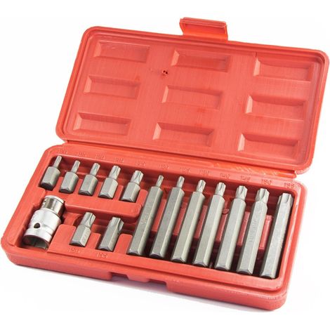 Trade Shop - KIT SET INSERTI CHIAVI BUSSOLE TORX 15 PZ HEX 1/2" H10 PROFESSIONALE 15 PZ TORX -