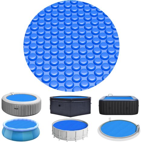 Runde Poolabdeckung, 2,44 m, für oberirdische und unterirdische Pools, Luftpolsterfolie, Kunststoffabdeckungen für Whirlpools und Spa-Thermoheizungen, 15 mil blaue schwimmende Poolabdeckung für Pools