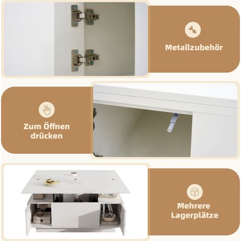 Table basse moderne avec mécanisme de levage double, rangement caché – Charge maximale 50 kg (1/5)