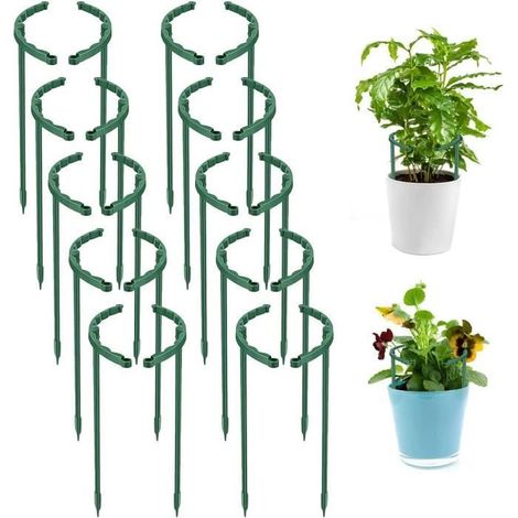 Tuteur Plante, 20 Pièces Tuteur, Tuteur Plante Interieur, Demi Cercle Tuteur Plante Grimpante, Vert Tuteurs (24.5 x 14.7 cm) (1/4)