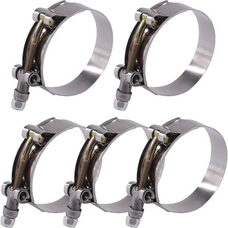 5 Stück Edelstahl Turbo Ansaugrohr Schlauchschelle 63–71 mm
