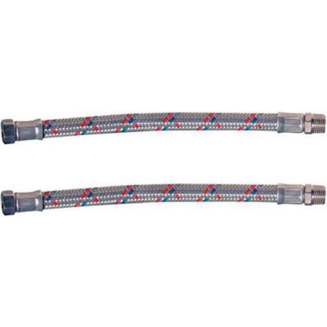 Flessibile antivibrante acciaio zincato 2pz cm.50 da 1 pollice - Salone