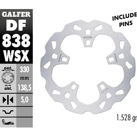 DISCO DE FRENO DELANTERO GALFER HARLEY-DAVIDSON (330X138X5)