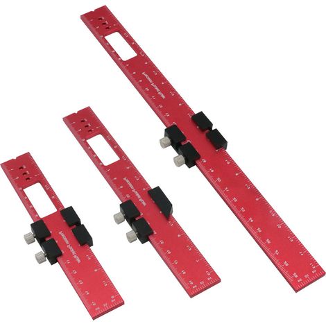 Règle de poche 3 pièces en métal pour travail du bois, règle à glissière pouce et métrique, outil de mesure de précision type T (1/5)