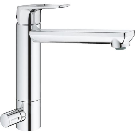GROHE BauLoop 31713000 Mitigeur de cuisine pour évier de cuisine avec système de verrouillage intégré, bec moyen Chrome (1/5)