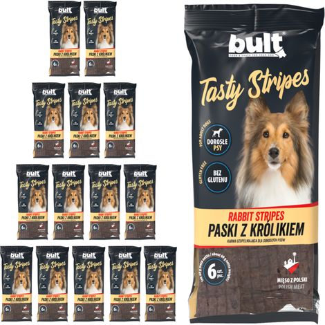 BULT Tasty Stripes Kaninchen-Hundeleckerlis 14 x 60 g (1/3)