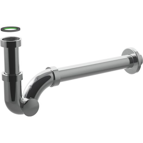 SIFONE SCARICO A ESSE IN OTTONE CROMATO SENZA PILETTA PER BIDET CON ISPEZIONE LATERALE - ATTACCO PILETTA 11/4- SCARICO ø32X250 MM - BON