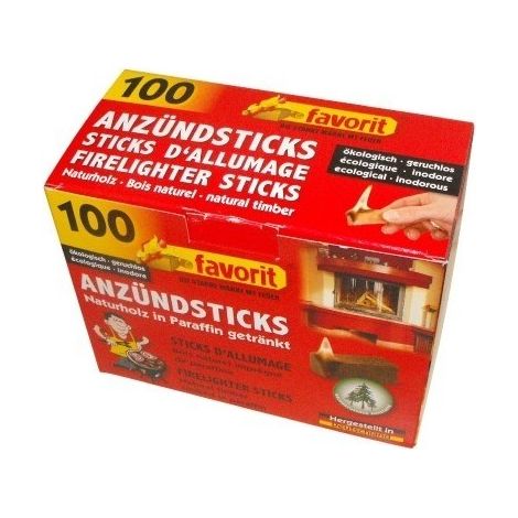 Mechero de madera natural impregnada, 100 piezas - Favorit