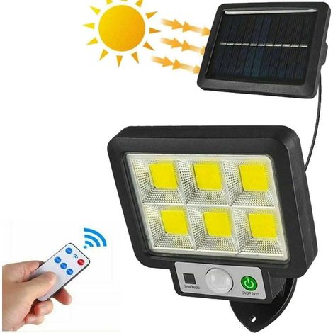 TrAdE Shop Traesio - Kit 4pz Faro Solare Led Con Pannello Faretto Sensore Di Movimento 96 Led Cob T09 - (1/5)