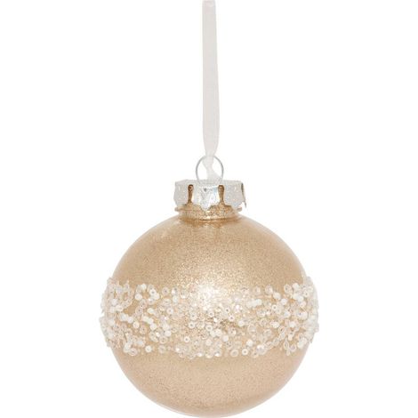 Palla di perle glitterate d.8cm oro - Feeric lights & christmas