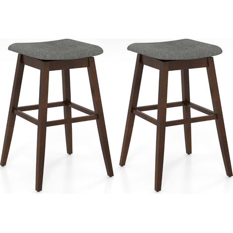 Juego de 2 taburetes de bar giratorios 50 x 50 x 76 cm confort ergonómico estilo rústico fabricados en madera de caucho gris y marrón 200011807