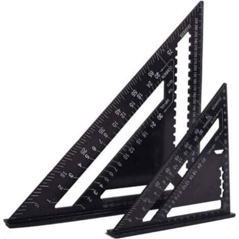 Équerre de menuisier multifonctions - - Triangle aluminium - Dimensions 18 cm et 30 cm - Finition noire mate (1/4)