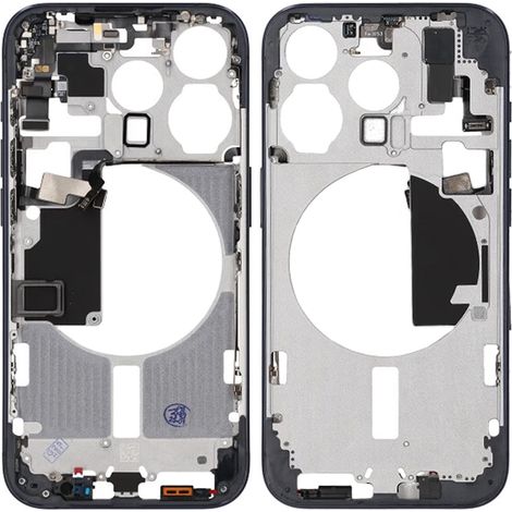 Kompatibel mit iPhone 15 Pro Mittelrahmen mit Kleinteilen OEM Titanblau (1/4)