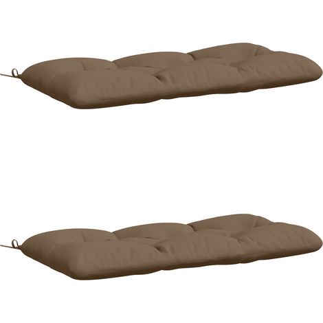 Coussins de banc 2 pièces VIANEN 100 % polyester Taupe vidaXL (1/5)