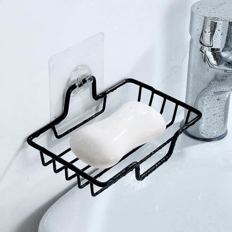 Seifenschale – Edelstahl – 2er-Set – Selbstklebend – Schwarz – Praktisches und langlebiges Design (1/4)