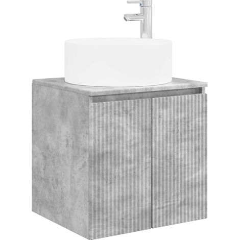 Vanidad de lavabo montada en la pared Gris Hormigón vidaXL